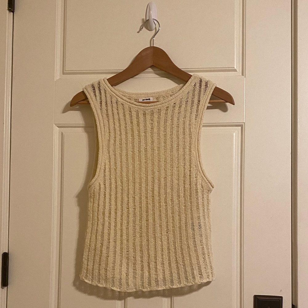 Cotton On Cream Ribbed Knit Tank